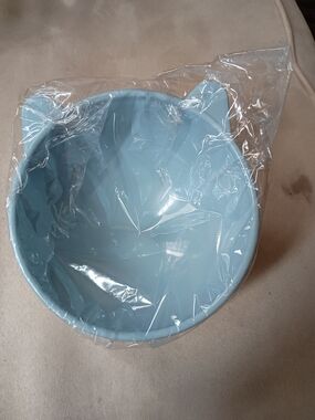 Cat Food Bowl Light Blue Silicone Cat Ear Bowl Reduces Neck Strain